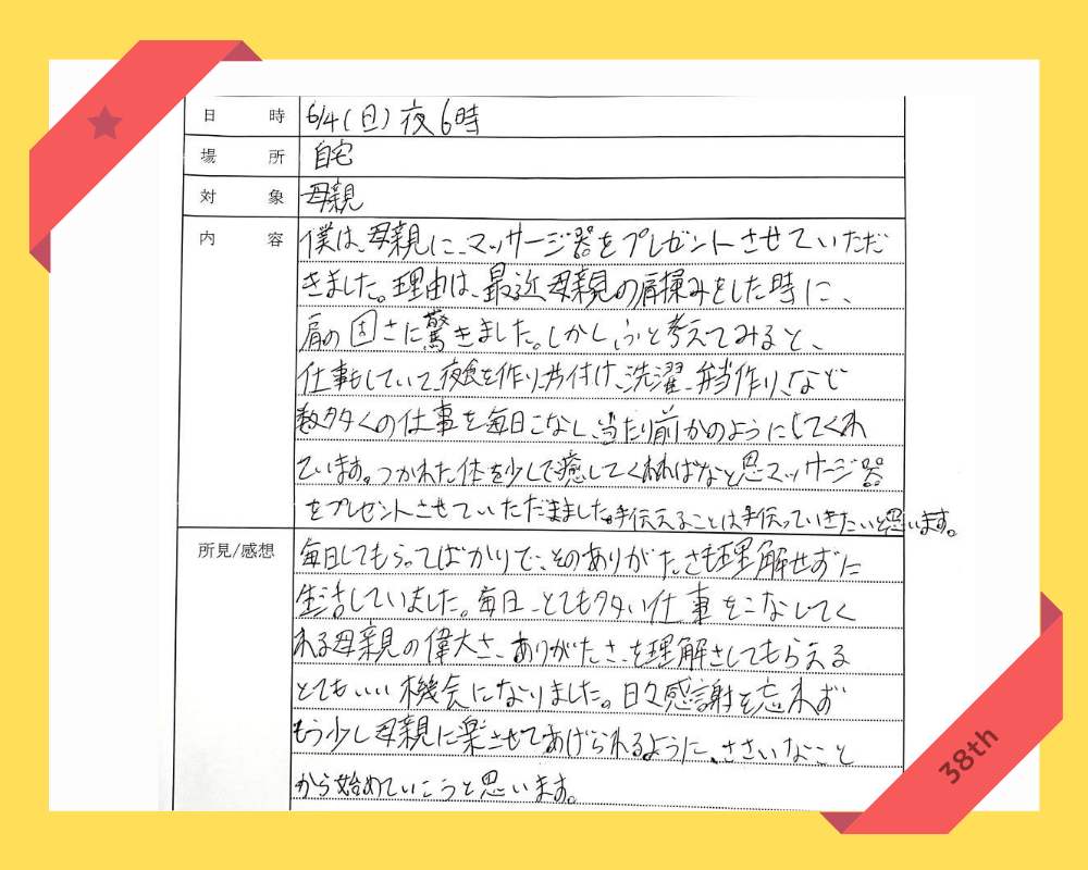 親孝行レポート